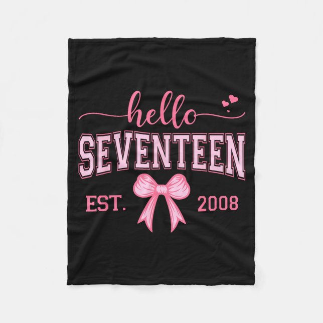 Manta Polar Hello Seventeen Est 2008 Coquette Bow 17th Birthda (Anverso)