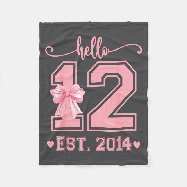 Manta Polar Hello Twelve Est 2014 12th Birthday Coquette 12 Ye (Anverso)