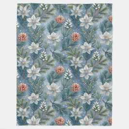 Manta Polar Hello Winter Pines & Flowers 