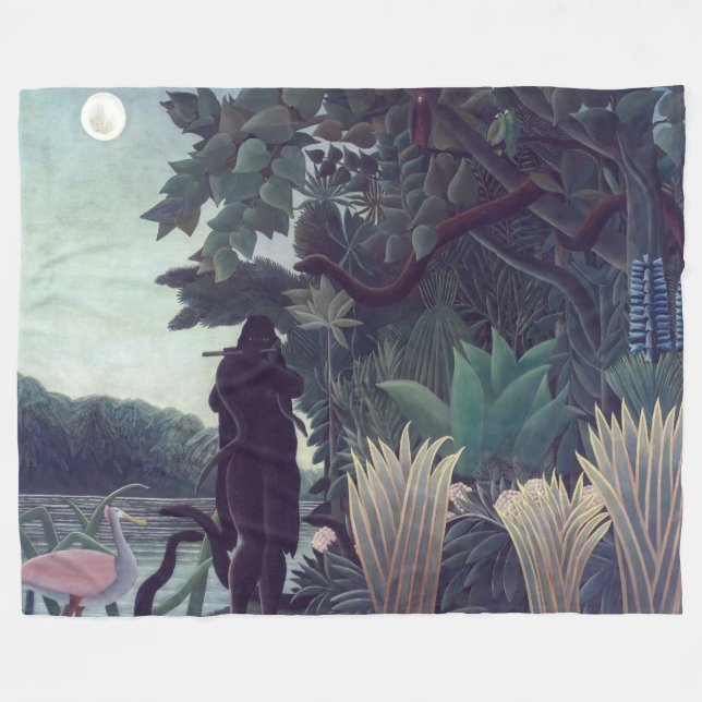 Manta Polar Henri Rousseau - El encantador de serpientes (Frente (Horizontal))