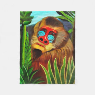 Manta Polar Henri Rousseau Mandrill En El Arte Vintage De La S