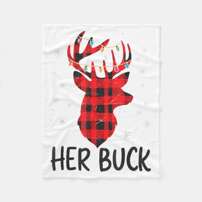 Manta Polar Her Buck Deer Hunting Christmas Husband Gift Coupl (Anverso)