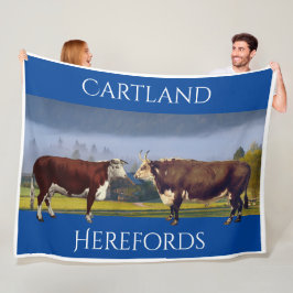 Manta Polar Hereford Cow y Bull de Vintage personalizado