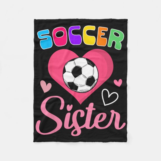 Manta Polar Hermana de fútbol lindo corazón  (Anverso)