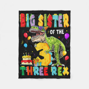 Manta Polar Hermana Mayor De Los Tres Rex Cumpleaños 3er Niño