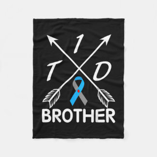 Manta Polar hermano con diabetes tipo 1 conciencia azul gris