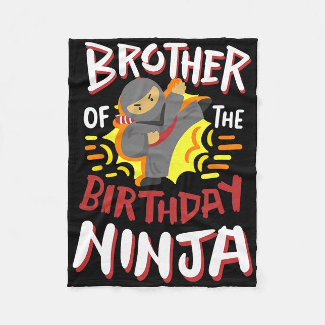 Manta Polar Hermano Del Cumpleaños Ninja Karate Niños Bday Par (Anverso)