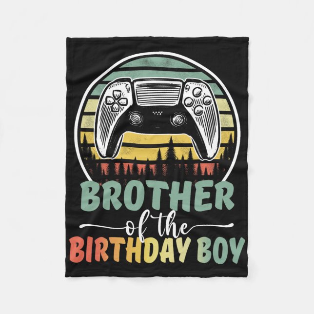 Manta Polar Hermano Del Niño De Cumpleaños Video Gamer Falso (Anverso)