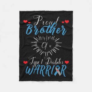 Manta Polar Hermano Orgulloso De Un Guerrero De La Diabetes De