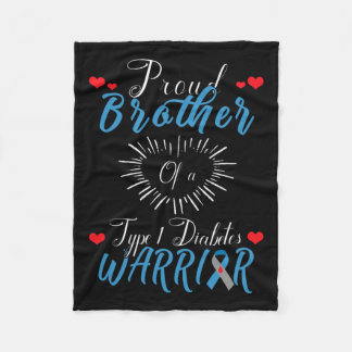 Manta Polar Hermano Orgulloso De Un Guerrero De La Diabetes De