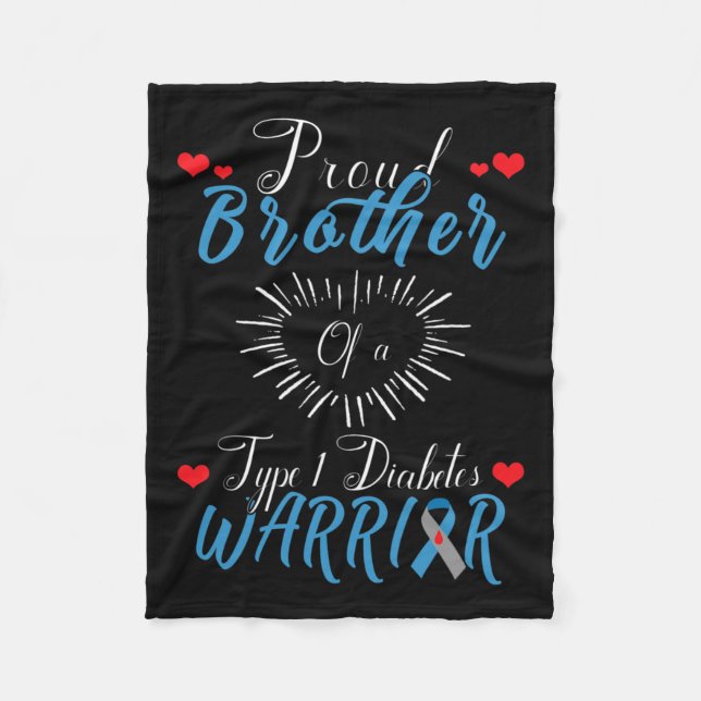 Manta Polar Hermano Orgulloso De Un Guerrero De La Diabetes De (Anverso)