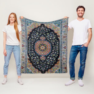 Manta Polar Hermosa Alfombra Kilim Antigua Oriental Azul