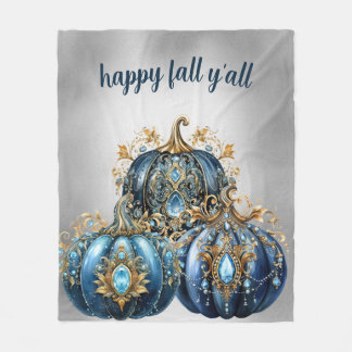 Manta Polar Hermosa calabaza azul y dorada