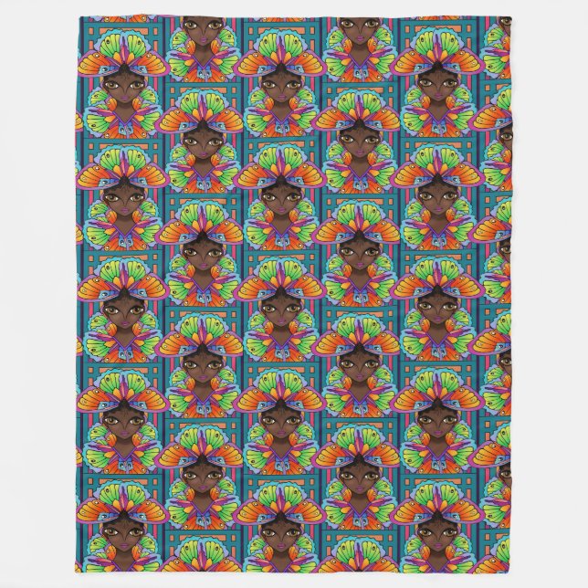 Manta Polar Hermosa Chica mariposa (Anverso)