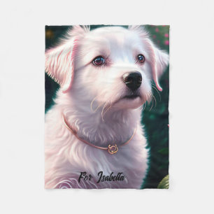 Manta Polar Hermosa Colección De Perros Y Rosas