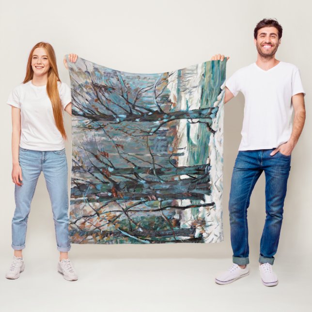 Manta Polar Hermosa escena de nieve en invierno con Blues y gr (In situ)