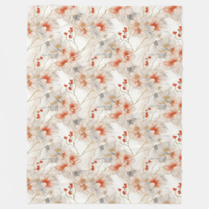 Manta Polar Hermosa Feminine Peach Red Floral