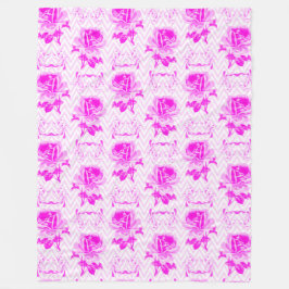 Manta Polar Hermosa Flora Púrpura Vintage