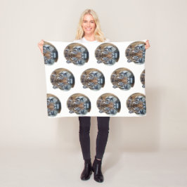 Manta Polar Hermosa foto del rostro del tigre de Bengala