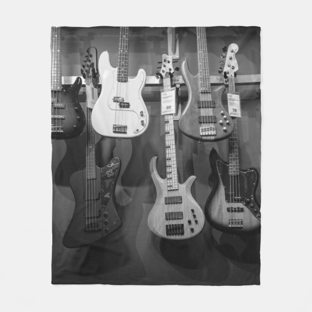 Manta Polar Hermosa Guitarra Bass (Anverso)