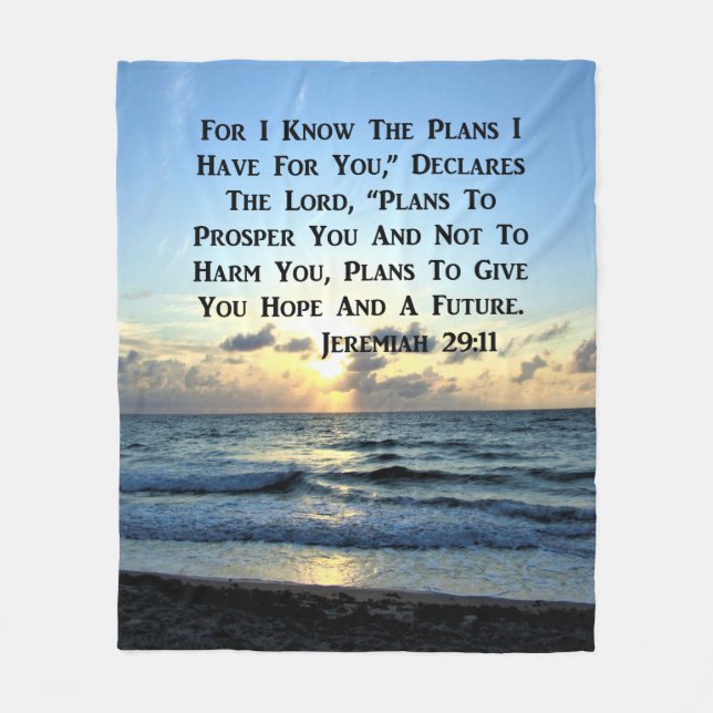 MANTA POLAR HERMOSA JEREMIAH 29:11 SCRIPTURE VERSE (Anverso)
