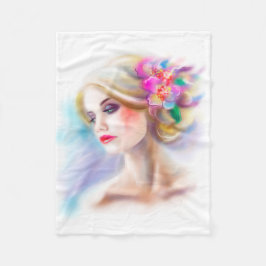 Manta Polar hermosa moda de retrato de mujer