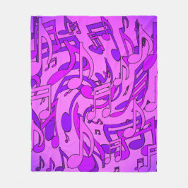 Manta Polar Hermosa música Upbeat Notas musicales Purple Pink