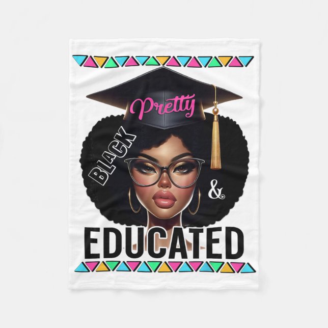 Manta Polar Hermosa Negra Educada Poderosa Afroamericana (Anverso)