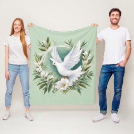 Manta Polar Hermosa paloma blanca de la paz