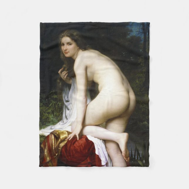 Manta Polar Hermosa pluma femenina (por Bouguereau) (Anverso)