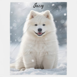 Manta Polar Hermosa Samoyed personalizada