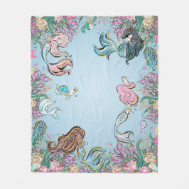 Manta Polar Hermosa Sirena de Acuarela