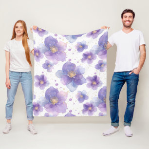 Manta Polar hermosa y elegante flor de impresión sin soldadura