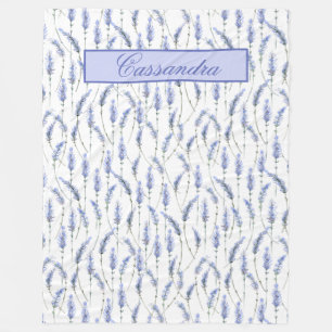 Manta Polar Hermosas escamas de lavanda en blanco - Monogramad