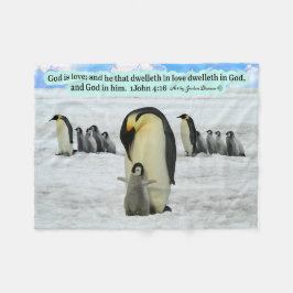 Manta Polar Hermosas Escrituras Pingüinas 1 Juan 4:16