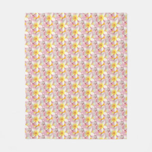 Manta Polar Hermosas flores de frangipani plumeria pastel