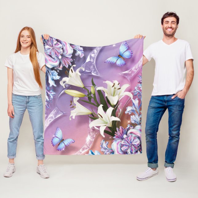 Manta Polar Hermosas Flores Florales Abstractas #11 (In situ)