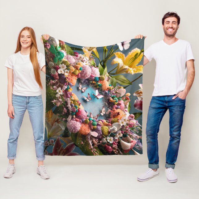 Manta Polar Hermosas Flores Florales Abstractas #2 (In situ)