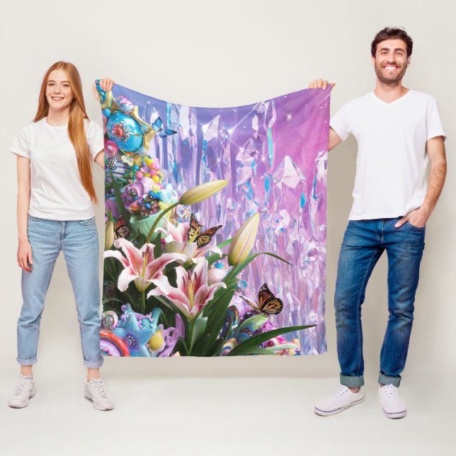 Manta Polar Hermosas Flores Florales Abstractas #4 (In situ)