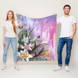 Manta Polar Hermosas Flores Florales Abstractas #6