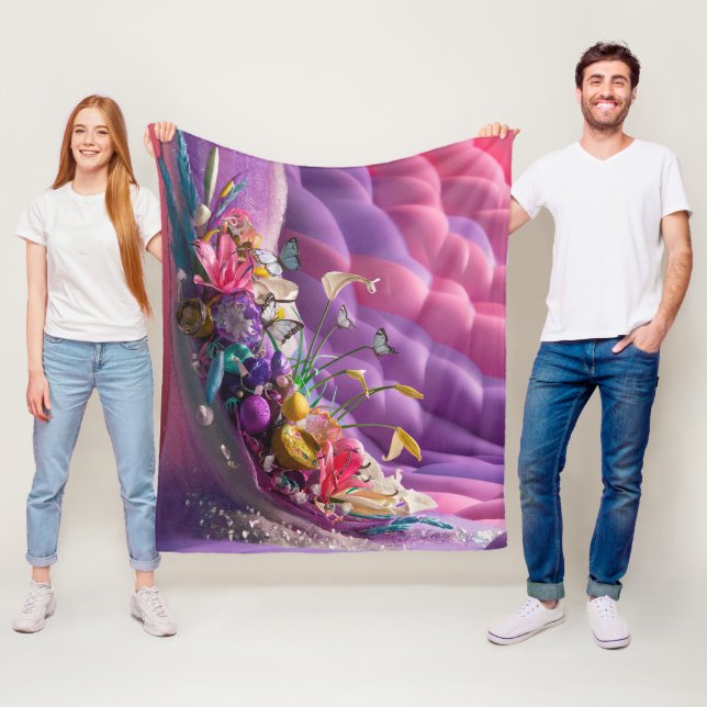 Manta Polar Hermosas Flores Florales Abstractas #9 (In situ)