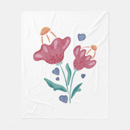 Manta Polar Hermosas flores psicodélicas