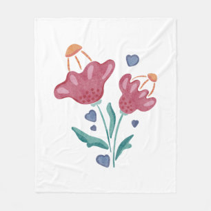 Manta Polar Hermosas flores psicodélicas