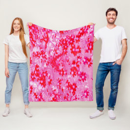 Manta Polar Hermosas Flores Rojas