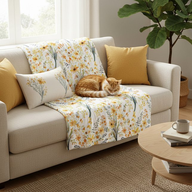 Manta Polar Hermosas flores silvestres amarillas de primavera (Subido por el creador)