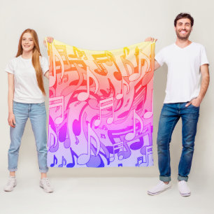 Manta Polar Hermosas Notas Musicales Felices Colores Música An