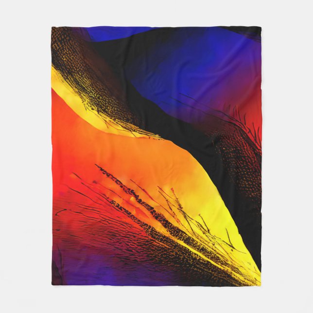 Manta Polar Hermoso arte abstracto sobre fondo oscuro (Anverso)