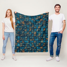 Manta Polar Hermoso aspecto de patchwork en verde azulado oscu