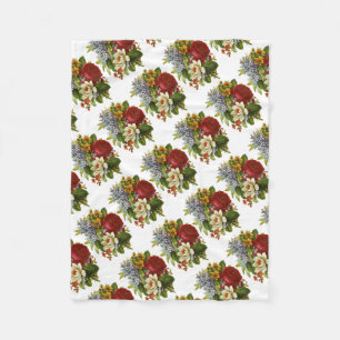 Manta Polar Hermoso Bouquet Romántico de Verano con Rosa Roja