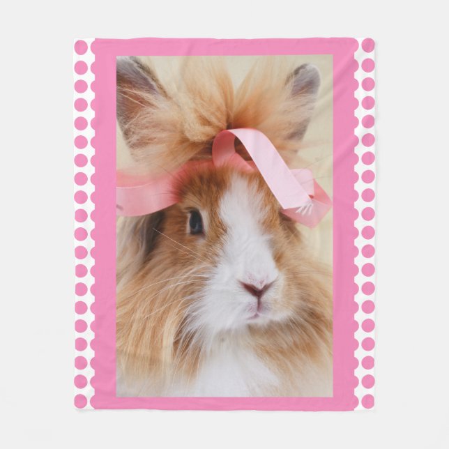 Manta Polar Hermoso Conejo de Lionhead Dwarf (Anverso)